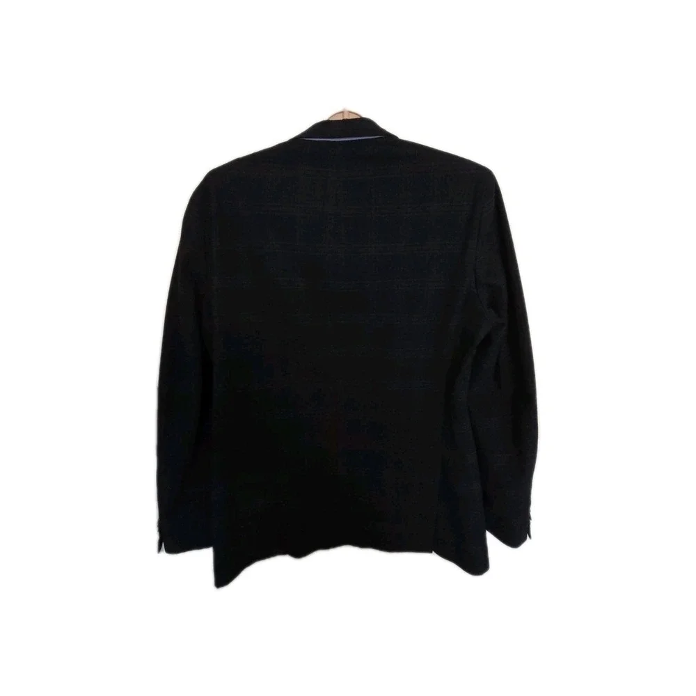 Tommy‎ Hilfiger Men's Sport Coat Blazer Jacket Navy Blue Plaid 42L STRETCH